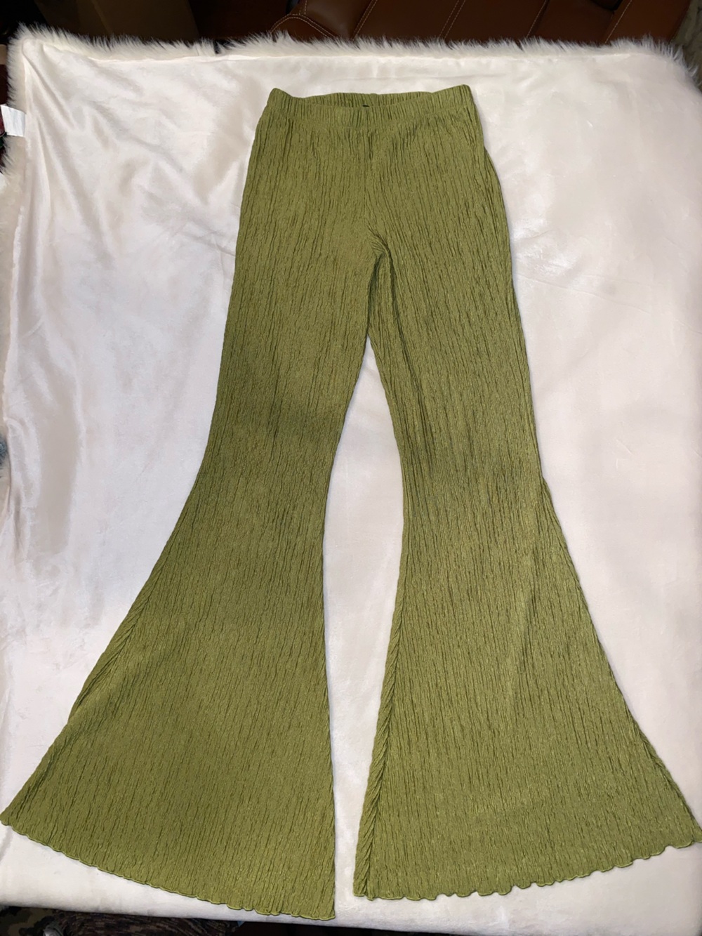 wild fable Olive Green Ribbed Flare Jeans